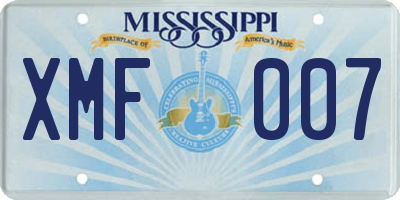 MS license plate XMF007