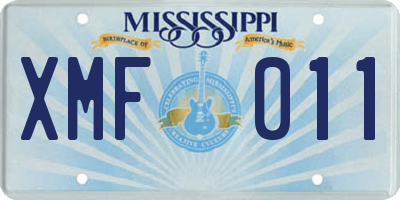 MS license plate XMF011