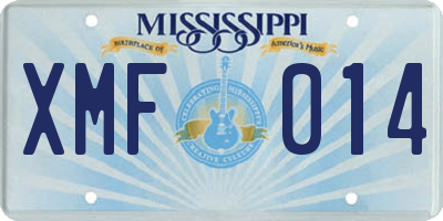 MS license plate XMF014