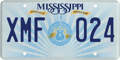 MS license plate XMF024