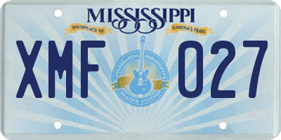 MS license plate XMF027