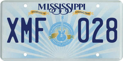 MS license plate XMF028