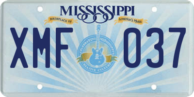 MS license plate XMF037