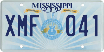 MS license plate XMF041