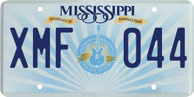 MS license plate XMF044