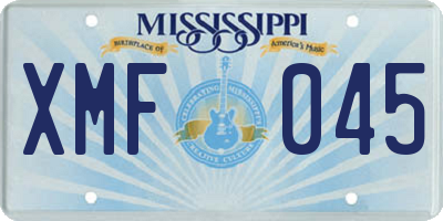MS license plate XMF045