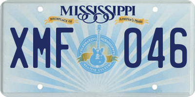 MS license plate XMF046