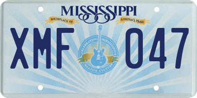 MS license plate XMF047