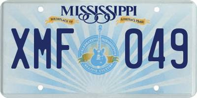 MS license plate XMF049
