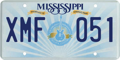 MS license plate XMF051