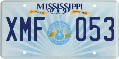 MS license plate XMF053