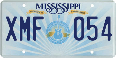 MS license plate XMF054