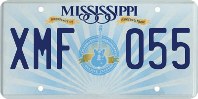 MS license plate XMF055