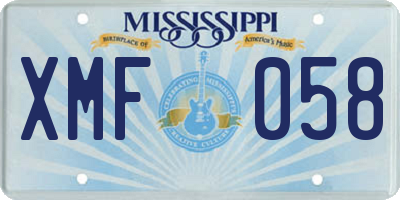 MS license plate XMF058