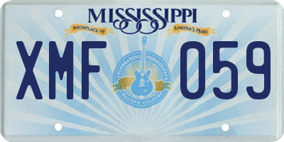 MS license plate XMF059