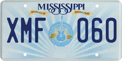 MS license plate XMF060