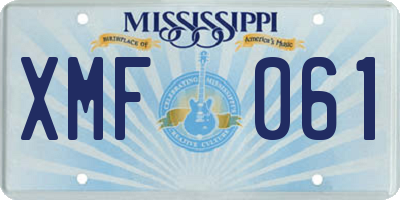 MS license plate XMF061