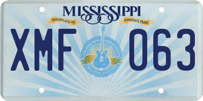 MS license plate XMF063