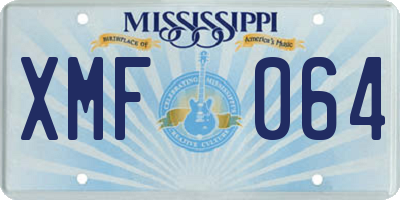 MS license plate XMF064