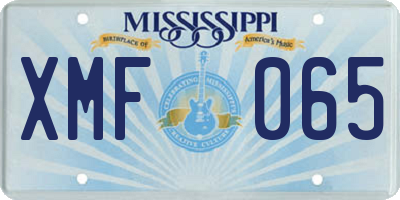 MS license plate XMF065