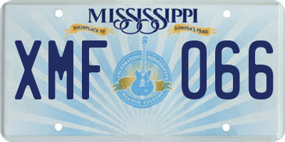 MS license plate XMF066
