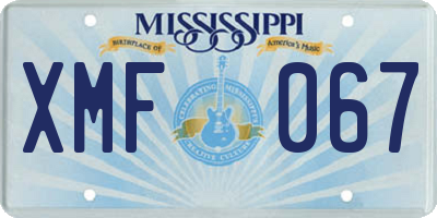MS license plate XMF067