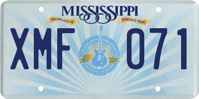 MS license plate XMF071