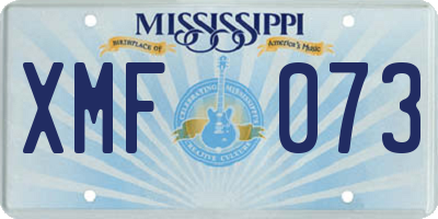 MS license plate XMF073