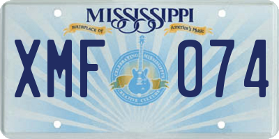 MS license plate XMF074