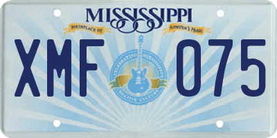 MS license plate XMF075