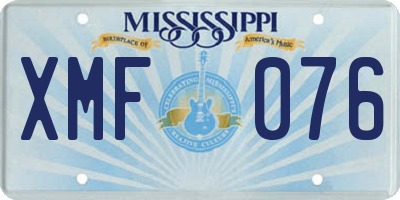 MS license plate XMF076