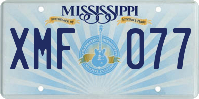 MS license plate XMF077