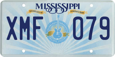 MS license plate XMF079