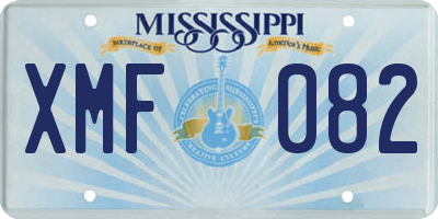 MS license plate XMF082
