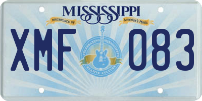MS license plate XMF083