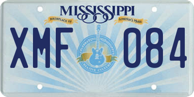 MS license plate XMF084