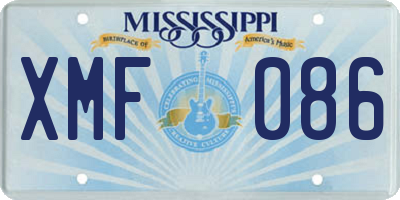 MS license plate XMF086
