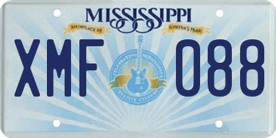 MS license plate XMF088