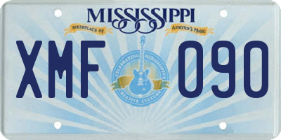 MS license plate XMF090