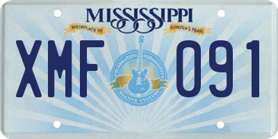 MS license plate XMF091
