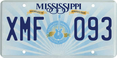 MS license plate XMF093