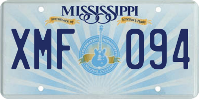 MS license plate XMF094