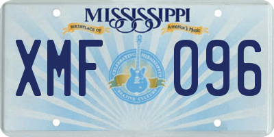 MS license plate XMF096