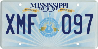 MS license plate XMF097