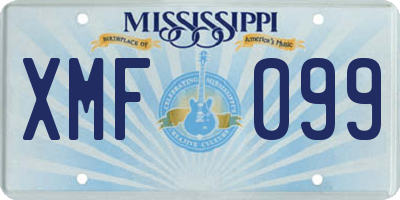 MS license plate XMF099