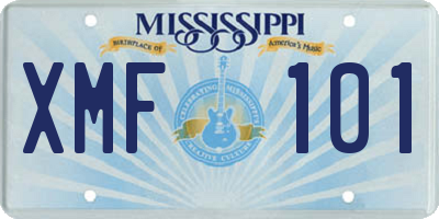 MS license plate XMF101