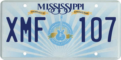 MS license plate XMF107