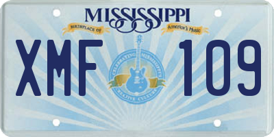 MS license plate XMF109