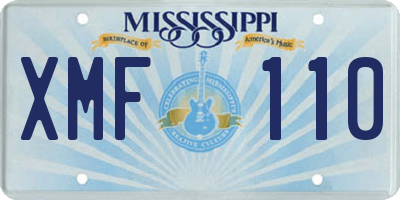 MS license plate XMF110