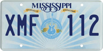 MS license plate XMF112